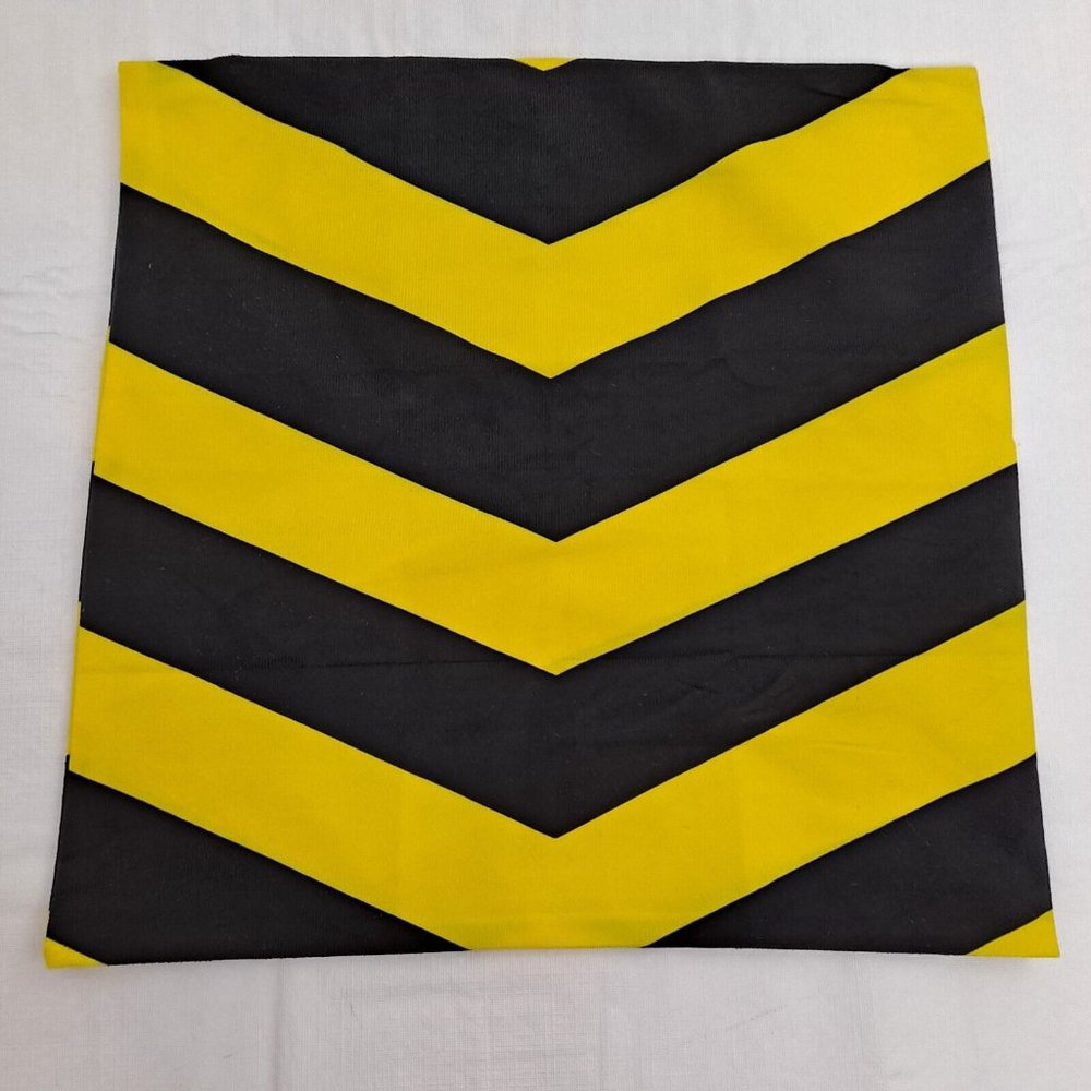 Pillow Cover Chevron Black Yellow 17 Square